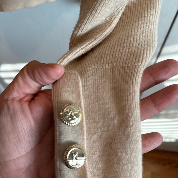 Karl Lagerfeld Women's Beige Cowl Neck Sweater - Picture 5 of 11